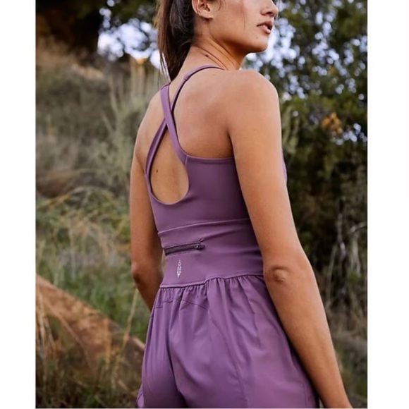 Free People Movement Righteous Onesie Purple Mountain Size L NWT - Picture 2 of 9